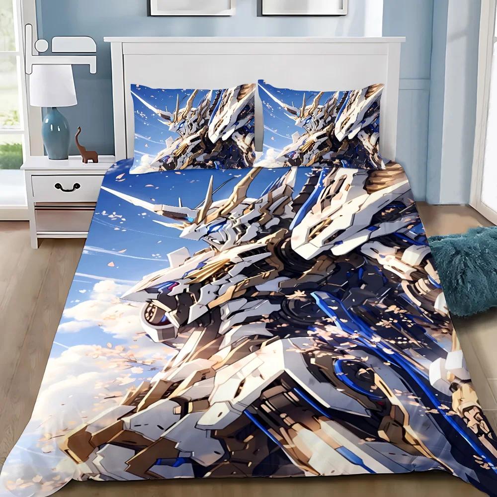Soft Duvet Cover Pilowcase Mecha GundamS Beding Set Anime Adult People Boy Girl Bedrom Decoration Children Gift Single Double Large Sized Dimensions