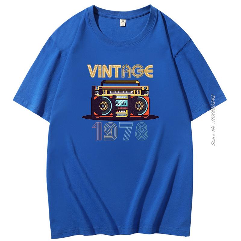 Classic T Shirt For Men Birthday Vintage 1978 Funny Gift Tshirt Cotton Short Sleeve Tshirts Summer Tees Tops Mens Clothing