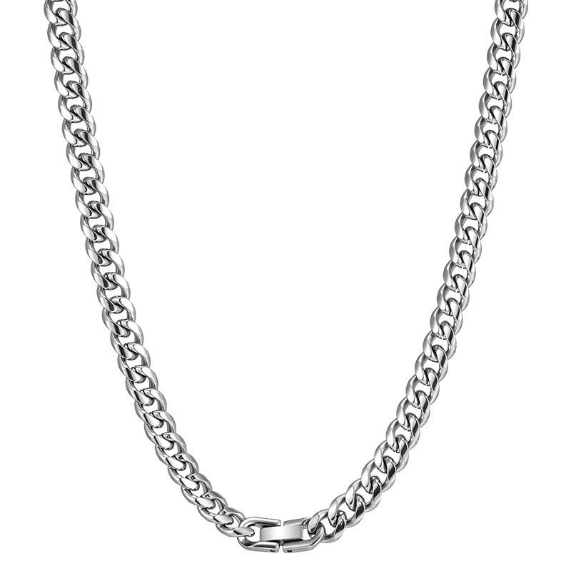 Titanium Steel Colorfast Cuban Chain Necklace for Men - Trendy, Versatile, High-End Accessory