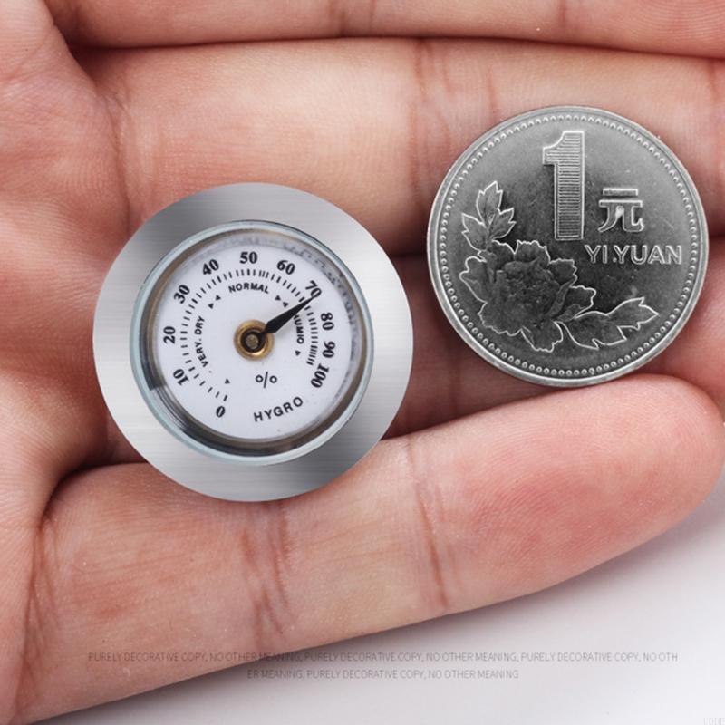 Mini Cigar Hygrometer 28mm Round Dial Metal Pointed Needle Handy Tool