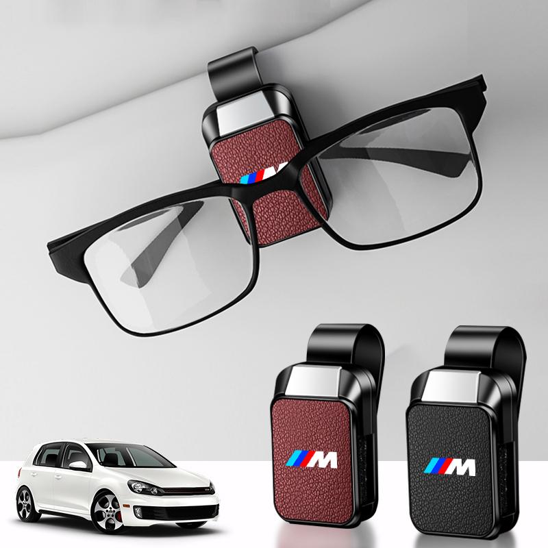 FA7Car Sun Visor Glasses Box Card Pen Holder Eyeglasses Storage Case For BMW M X1 X2 X3 X5 X6 E46 E39 E90 E36E60 E34 E30 F30 G20 TU2