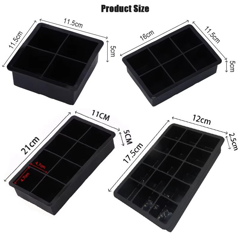 1-3PCS Silicone Ice Mold Tray for Whiskey Cocktails Wine Soup Ice Cream BPA Free Easy Release Reusable Freezer Kitchen Gadget