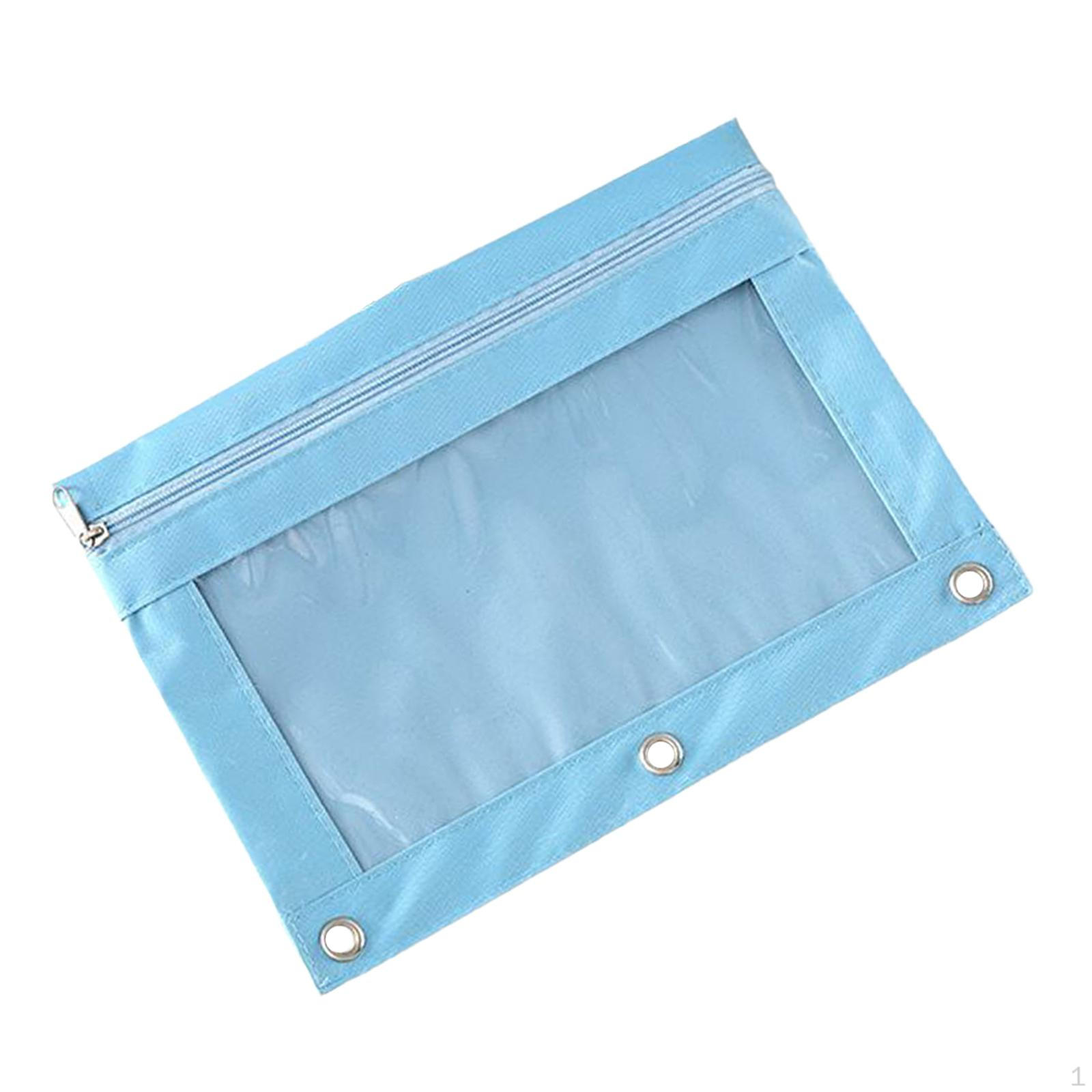 Binder Pencil Pouch Holder with Smooth Zipper Stationery Organizer Multifunction Case