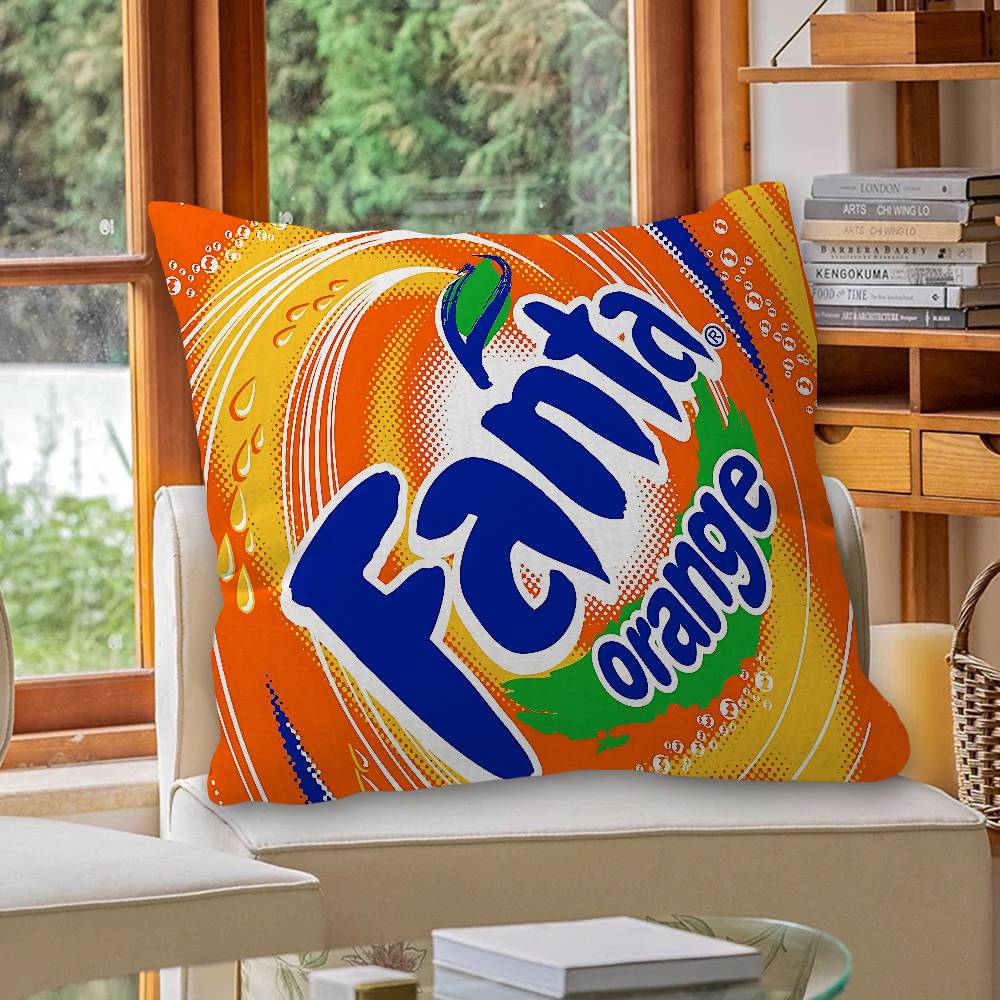 Funny F-Fanta Logo Cushion Cover Car Throw Pillow Case For Sofa Car Christmas Gift 40x40cm 45x45cm