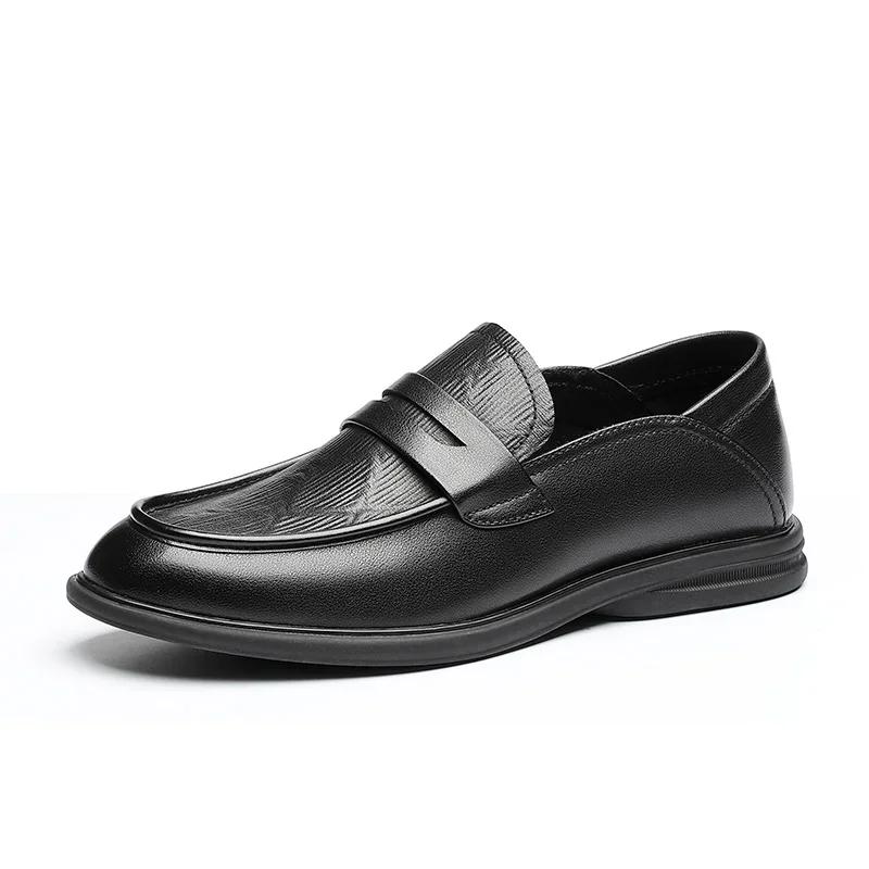 Fashionable New Men's Office Business Shoes Wear-resistant Soles Loafers High-quality Genuine Leather Shoes for Men