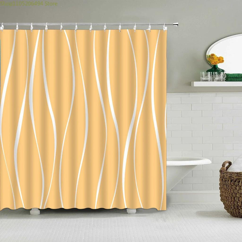 Black And White Striped Shower Curtain Colorful Creative Geometric Shower Curtain Modern Minimalist Bathroom Accessories Decor