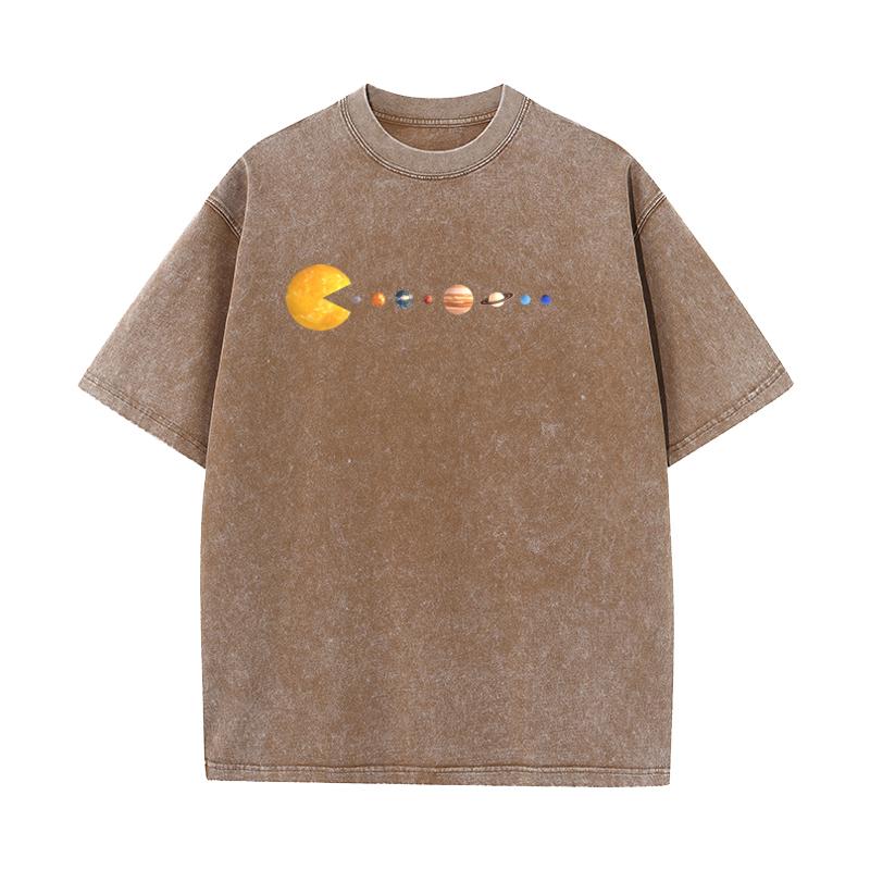 Star Snake Tops Tees Funky Round Collar Outdoor Short Sleeve Pure Cotton Womens Retro Washed T Shirts Funny Washed Tops Tees