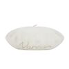 VARZAR Cursive Logo Wool Beret Ivory