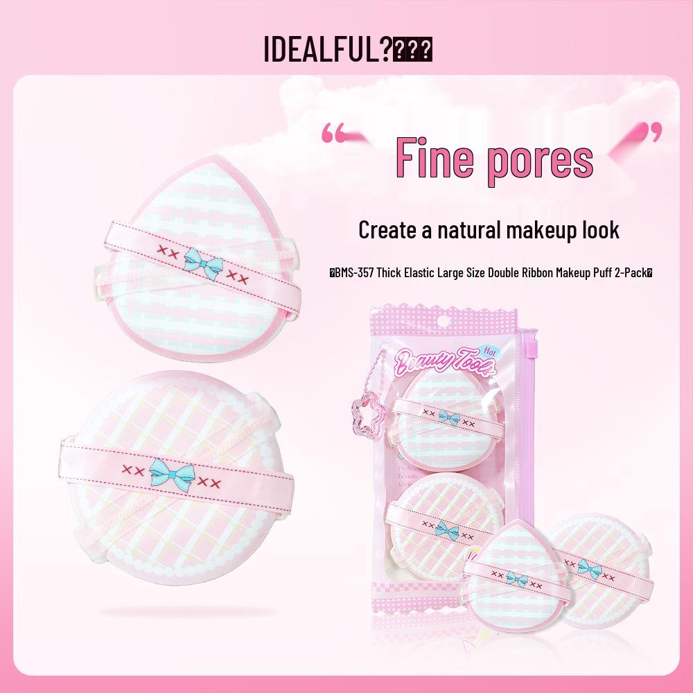 

Candy Series Dual-Use Elastic Double Ribbon Makeup Puff for Girls