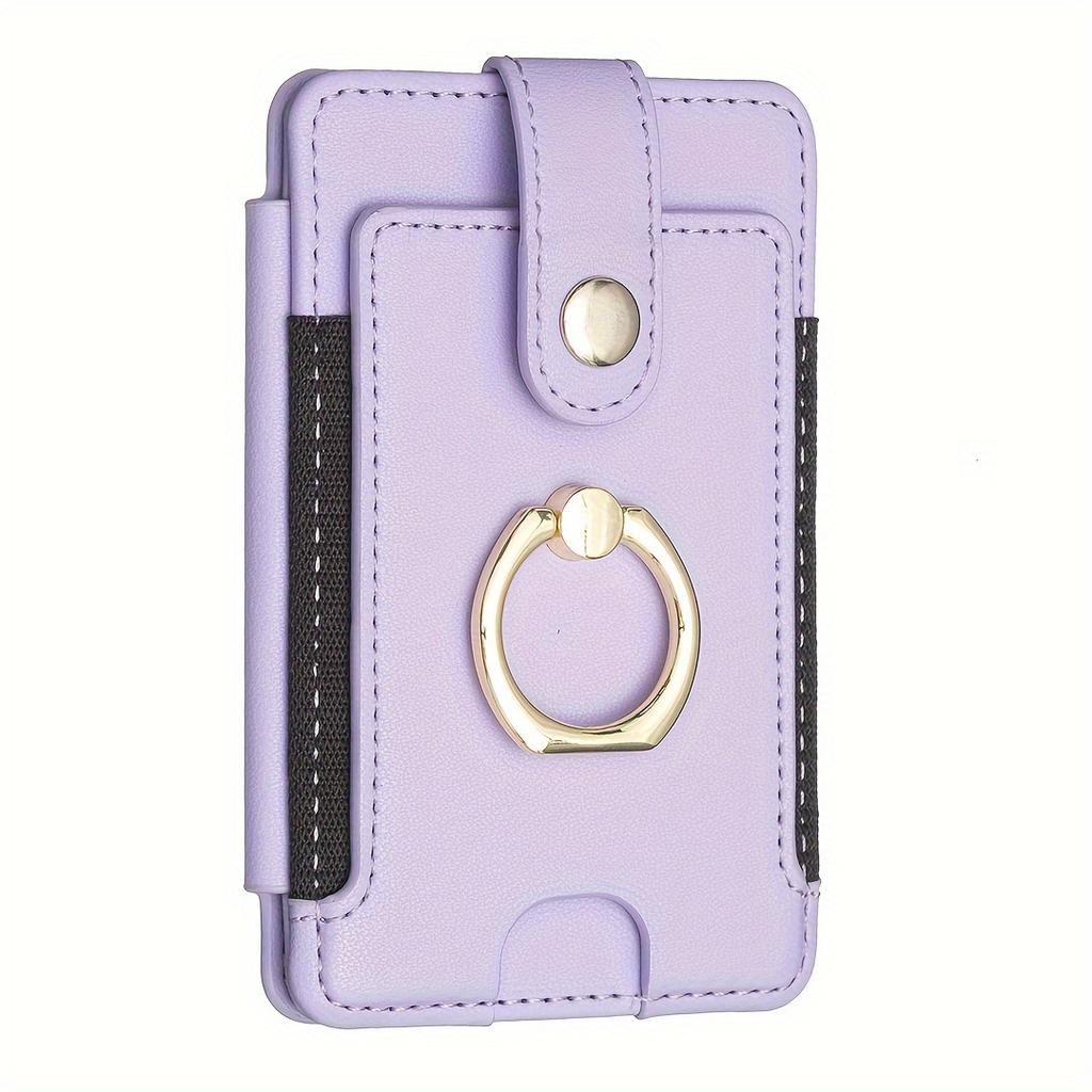 Universal Ring Small Card Holder Sticker Adhesive Mobile Phone Card Holder with Ring Buckle Compatible with All Smartphones Bag