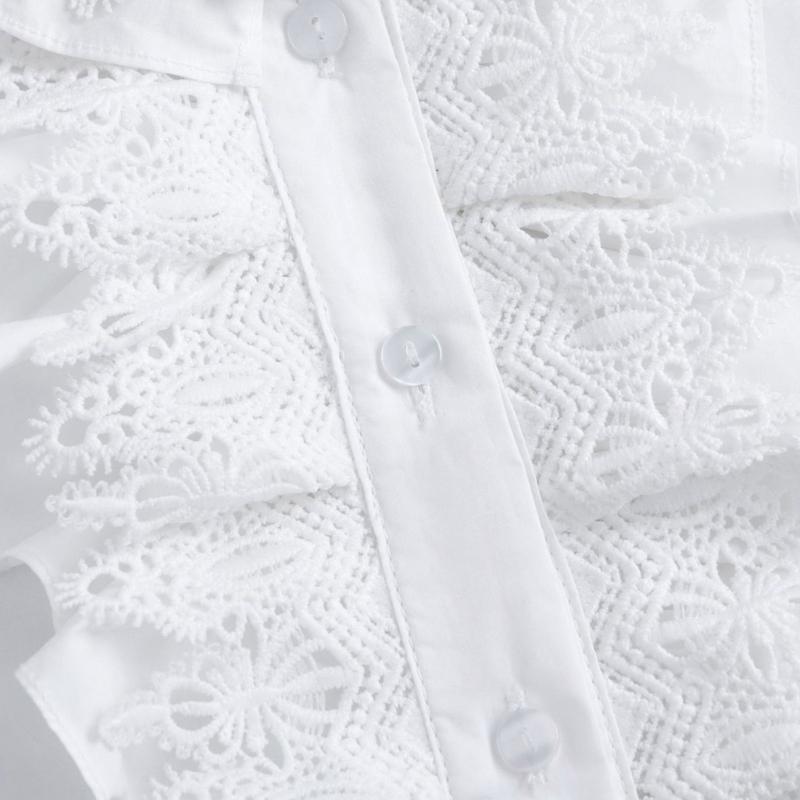 Elegant Ruffle Lace Detachable Collar False Collar Decorative Shawl Half Shiirt Fashion Neck Accessory For Office Women