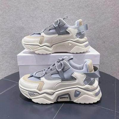 Modische Damen-Sneaker Japanisch Lässig Neue Mode Freizeitschuhe Atmungsaktiv Schnürschuhe Niedlich Dicke Sohle Rutschfest Sportschuhe