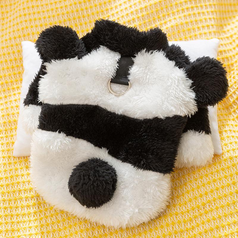 

Преображение собаки Милый панда Корова Осень и зима Тедди Йоркшир Двуногий Фланель Кошка Домашняя одежда для собаки L