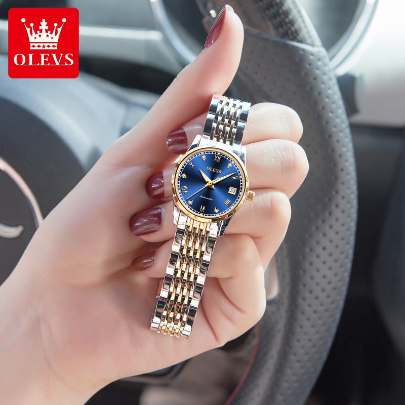 Oulishi Ladies' Automatic Diamond Roman Numeral Watch