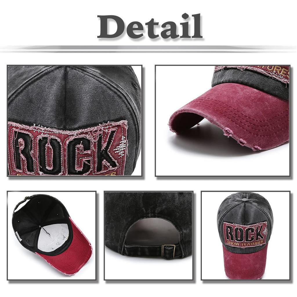 English ROCK American Casual CA513 [White Fang] Hat, Letters, Logo, Cap, Design, Sports, Men's, Women's, (Brown)