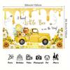 2D Plane 1 Piece of Baby Baptism Backdrop Cloth Featuring Cute Bees and Honeycomb Design