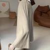 Skirt for Women Casual Versatile Elastic High Waist Long Loose Thickened Stretchy Slim Solid Colour Knit  Skirt