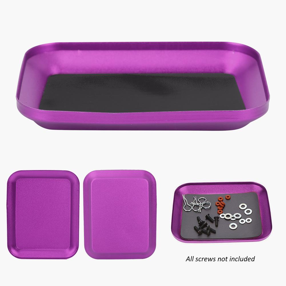 Magnetic Small Parts Tray Plate Screw Storage Nuts Screw Bolts (Purple)