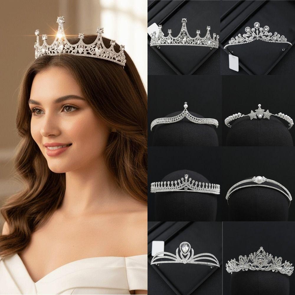 Crystal Rhinestone Rhinestone Tiara Alloy Material Princess Crown Wedding Bride Crown Prom Event