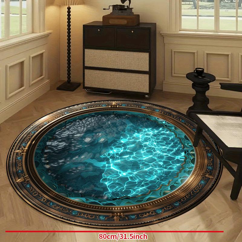 Round Area Rug Non Slip Washable Floor Mat Entryway Living Room Bedroom Patio Garden Decor Indoor Outdoor Home Carpet