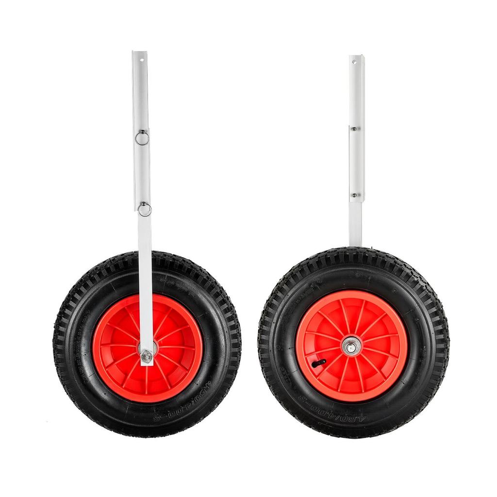 Boat Launching Wheels, 136.1 Kg Load Capacity, 381 Mm Aluminium Alloy Transom Wheel with Inflatable Rubber Tires, Folding Launch Wheels with 4 Quick