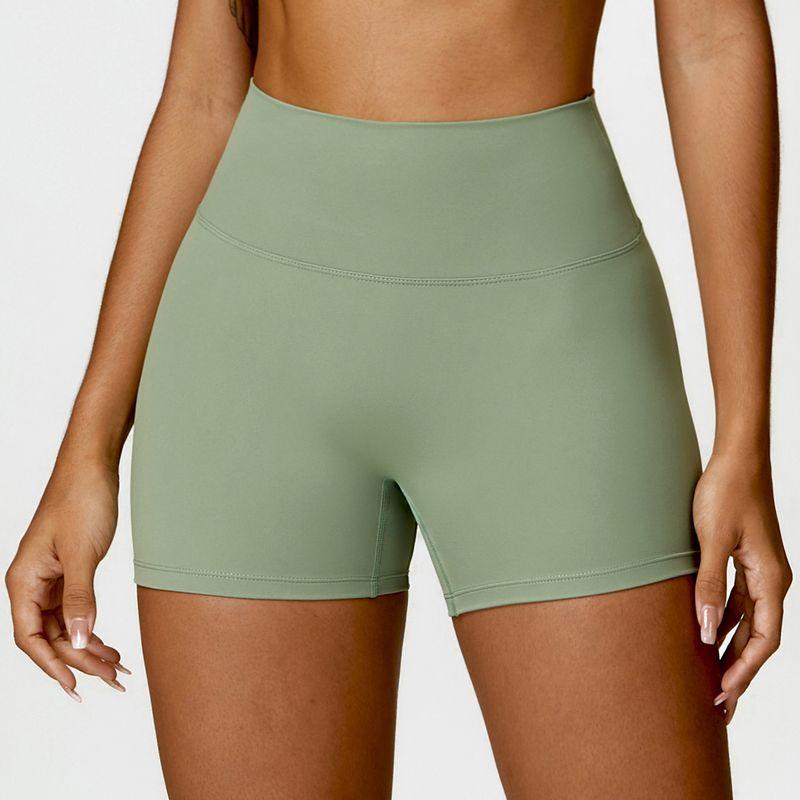 

One-Piece Nude Feel Sports Underwear Anti-exposure Tube Top Women Inner wear Base Fitness Top Tight Yoga Bra Elastic Basil Green shorts L