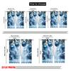 2pcs,2D Plane Printing Curtains Digital Printed Blue Christmas Ornaments Snow Versatile Polyester Fabric (without Rod)