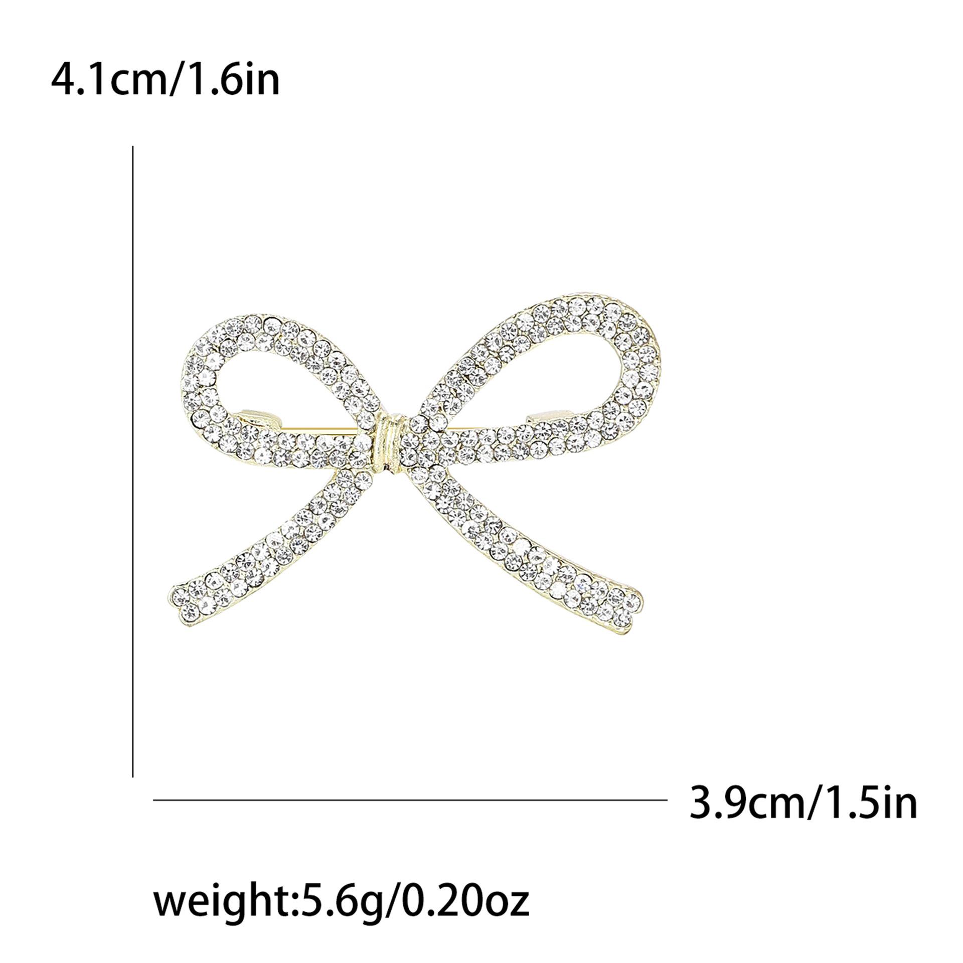 

Модная брошь-бант из сплава со стразами, простая темпераментная женская одежда, корсаж, ювелирные изделия, булавка