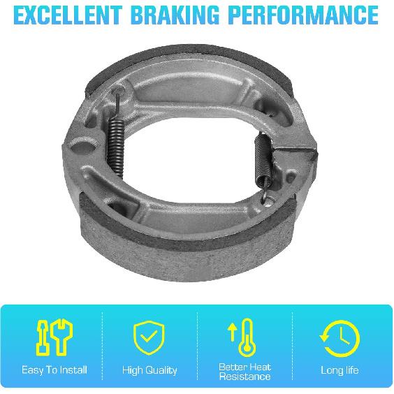 Front/Rear Brake Shoes for Honda CRF 70F 80F 100F 2004-14, CR 60R 83-84, XR 80R 100R 85-04, Ruckus NPS 50 50S 03-21, CHF 50/50 P/S Metropolitan 02-11