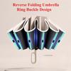 32 Bones Automatic Reverse Folding Umbrella with Ring Buckle for Men Women Car Inverted Windproof UV Umbrellas Mini Umbrella