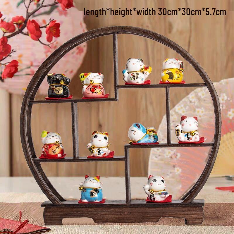 Ceramic Lucky Cat Ornament for Home Decor, Living Room, and TV Cabinet