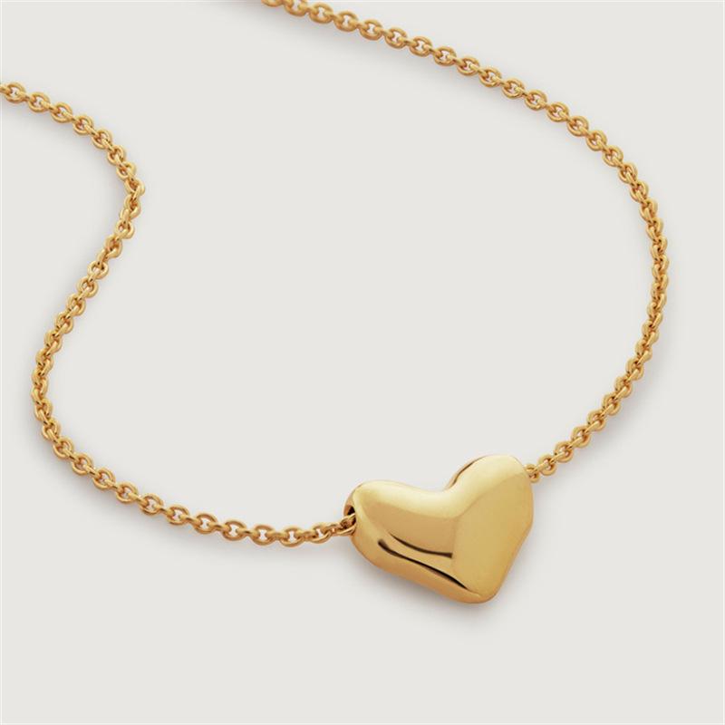 

Adjustable Love Necklace One Arrow Through The Heart Couple Gift Peach Heart Pendant Flat Collarbone Chain Color Retention