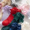 Infant Baby Girls Cute Bow Knee High Socks Cotton Baby Toddler Bowknot Solid Color Socks Kid Breathable Sock 0-2Y