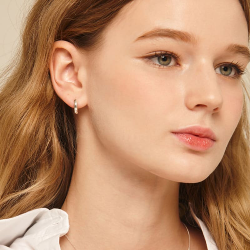 Murmur [925silver]Basic Onetouch Hoop Earring(small)