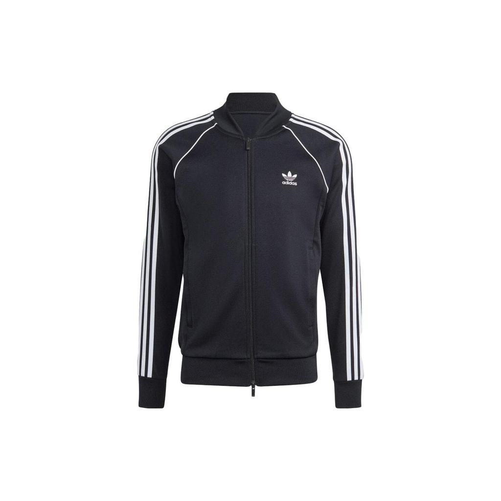 Adidas Originals Trefoil Three-Stripe Color-Block Logo Long Sleeve Jacket Men Outerwear Black IM4545