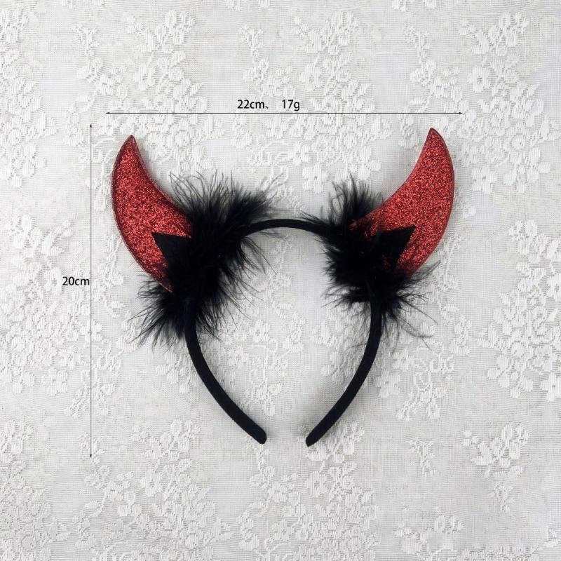 Halloween Cow Costume Animal Dress up Set Includes Cow Horn Headband, Tail, Bowtie for Kid Girl Halloween Cosplay Party