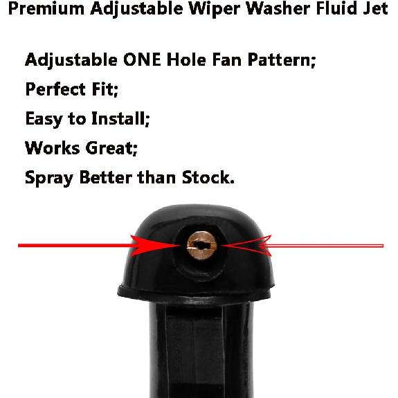 23181646 Premium Adjustable Wiper Washer Fluid Jet Nozzles Fit for 2015-2025 GMC Sierra/Chevy Silverado 1500 2500HD 3500HD | Windshield Washer Nozzle
