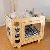 ZISIZ Wooden Double-Layer Cat Dog Hammock Bed