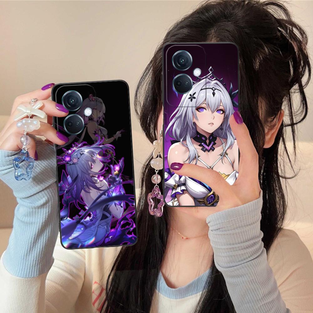 HSR Castorice Matte TPU Mobile Phone Case for OPPO Reno 14 13 12 11 10 9 8 7 6 5 F T Pro 5G Colorful Printing Cover