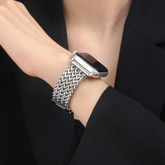 Stainless Steel Love Weaving Watch Band for Apple Watch Ultra/SE