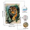New Arrival 5D DIY Full Circle Diamond Painting "Tiger" Embroidery Cross Stitch Home Decor Gift