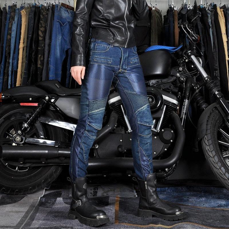Motorcycle Denim Riding Pants, Female Rider Summer Mesh Breathable Locomotive Anti-drop Pants