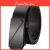 Black Pu Classic Belt With Alloy Closure And Minimalist Style For Attire Office