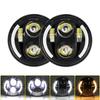 2 Pcs 5 3/4" Motorcycle Headlamp 5.75 Inch LED Headlight for Harley Triumph Rocket Iii 3 Speed Triple Street Triple Thunde