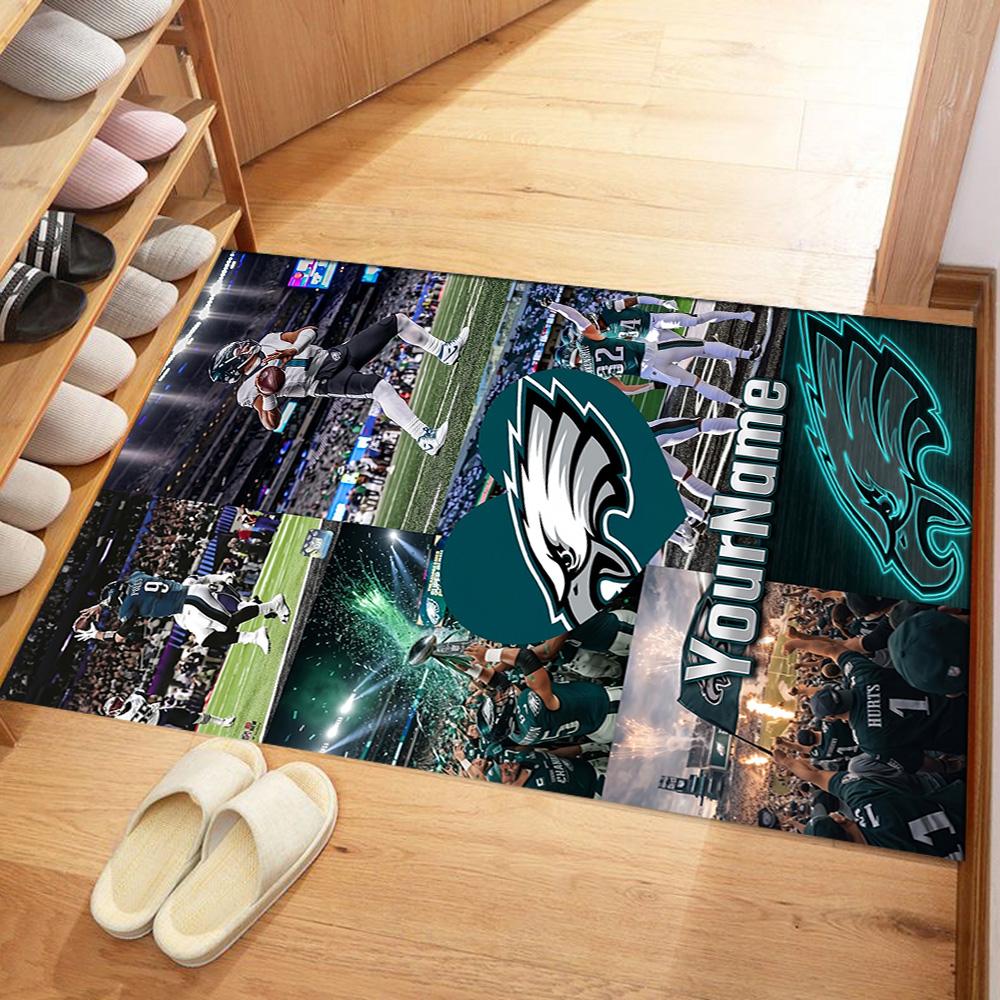 Philadelphia Eagles Customize Text Carpet Perfect For Outdoor Dormitory Dining Room Balcony Antislip Rug Anime Office Decor Best For Christmas