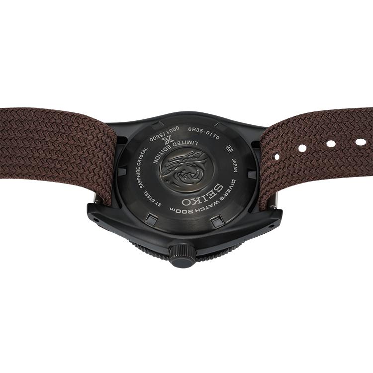 Seiko PROSPEX Mechanické hodinky s látkovým řemínkem Pánské hodinky Černý ciferník SPB253J1