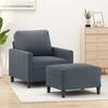 VidaXL Armchair with Footrest Dark Grey 60 Cm Velvet, Sofa, Armchair, TV Armchair, Single Sofa, Seat, Sofa 3201046