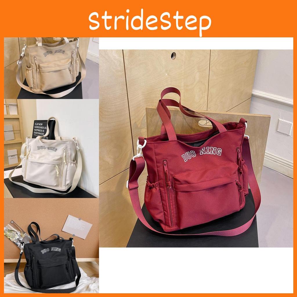 Fashionable Canvas Tote Bag For Women With Embroidered Letters And Spacious Design