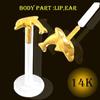 KODY PIERCING 14K Gold Bioflex Lip Labret Piercing Jewel With Dolphin - Quality Piercing
