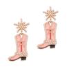 European and American Exaggerated Fashion Creative Boots Earrings Dripping Oil Inlaid Rare Retro Beads Temperament Snowflake Ears 8 Colors Optional